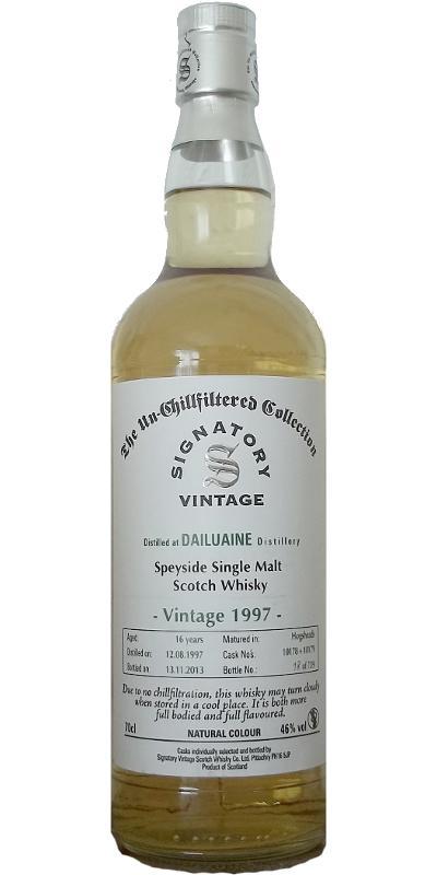 Dailuaine 1997 SV  The Un-Chillfiltered Collection