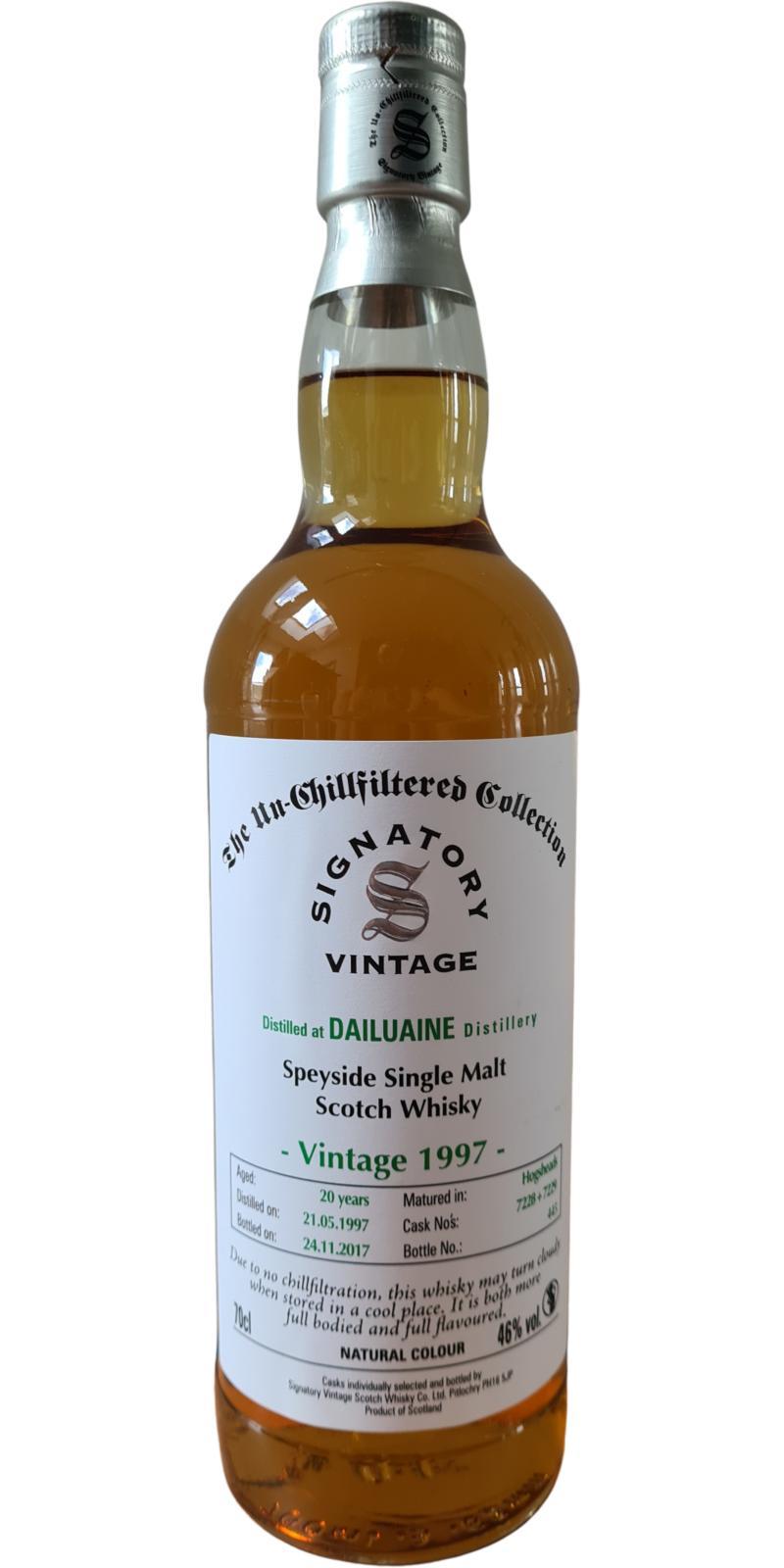 Dailuaine 1997 SV  The Un-Chillfiltered Collection