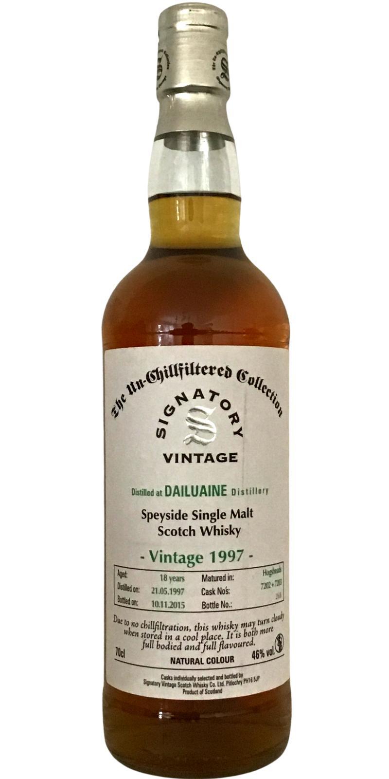 Dailuaine 1997 SV  The Un-Chillfiltered Collection