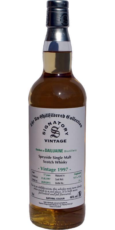 Dailuaine 1997 SV  The Un-Chillfiltered Collection