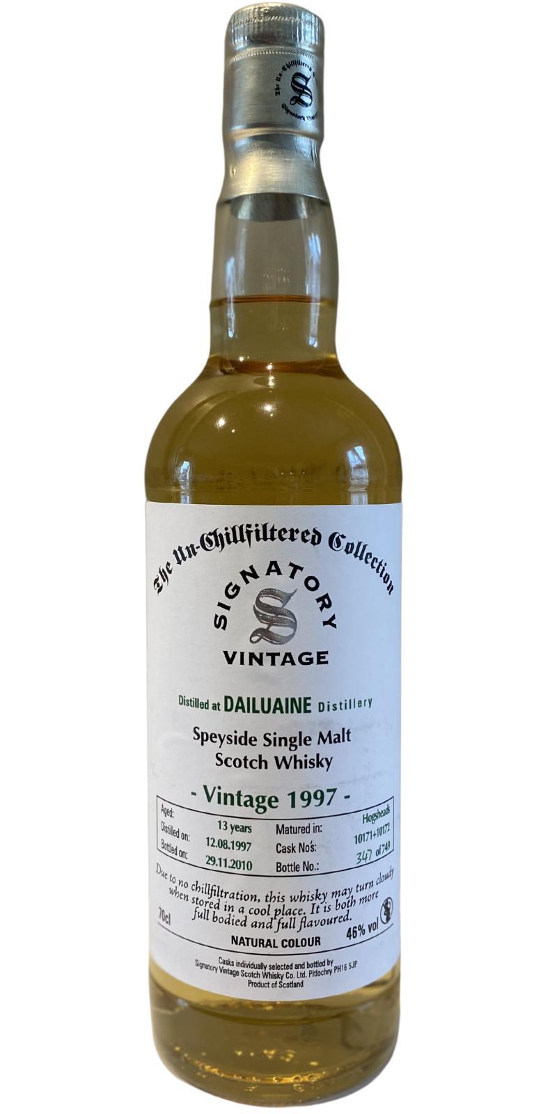 Dailuaine 1997 SV  The Un-Chillfiltered Collection