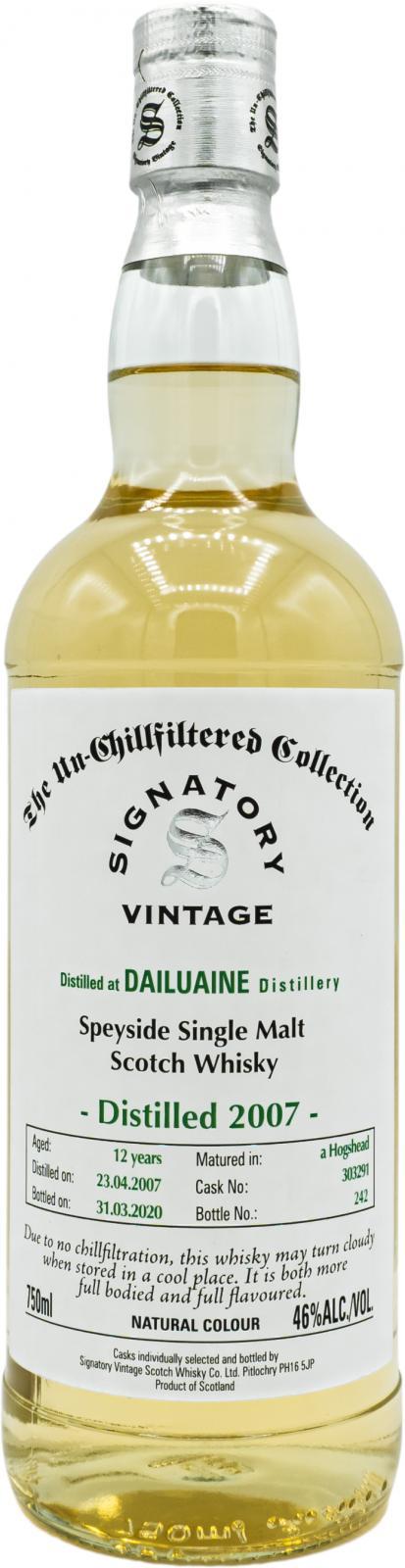 Dailuaine 2007 SV  The Un-Chillfiltered Collection