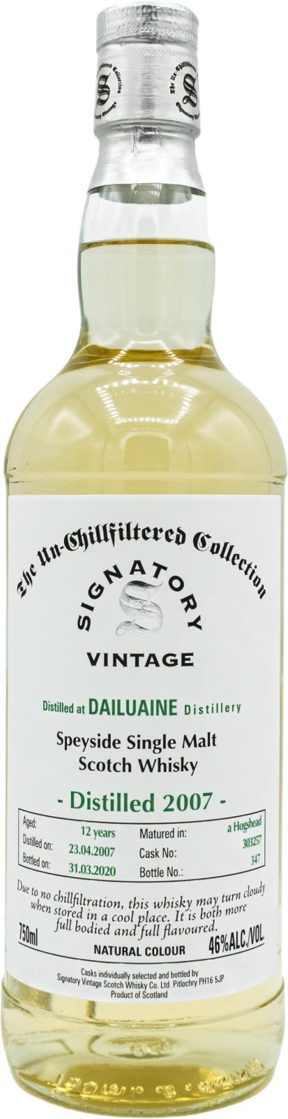 Dailuaine 2007 SV  The Un-Chillfiltered Collection