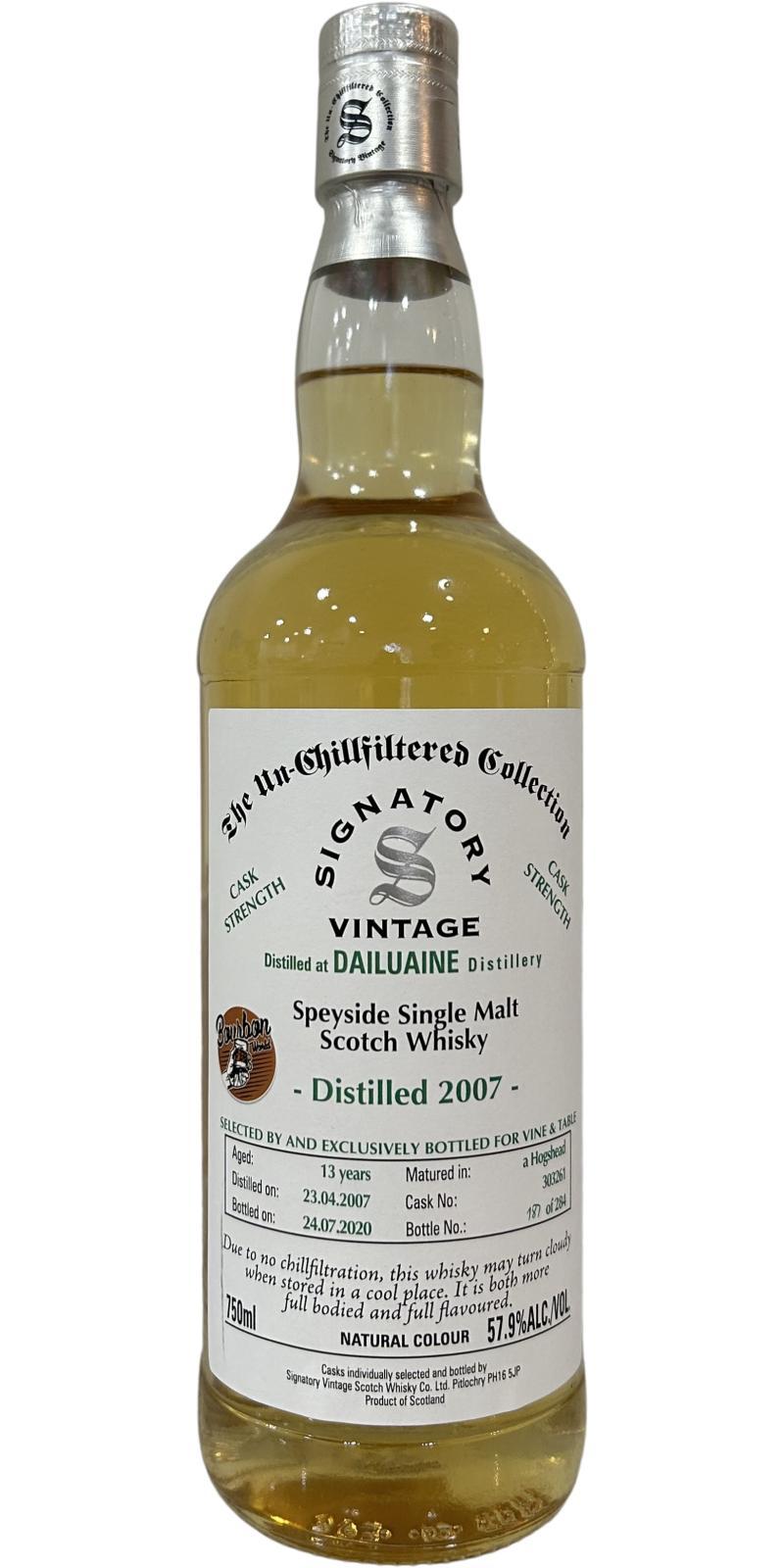 Dailuaine 2007 SV  The Un-Chillfiltered Collection