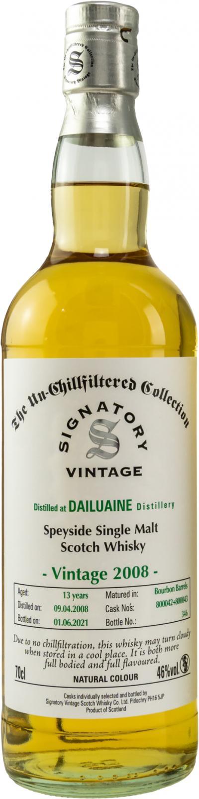 Dailuaine 2008 SV  The Un-Chillfiltered Collection