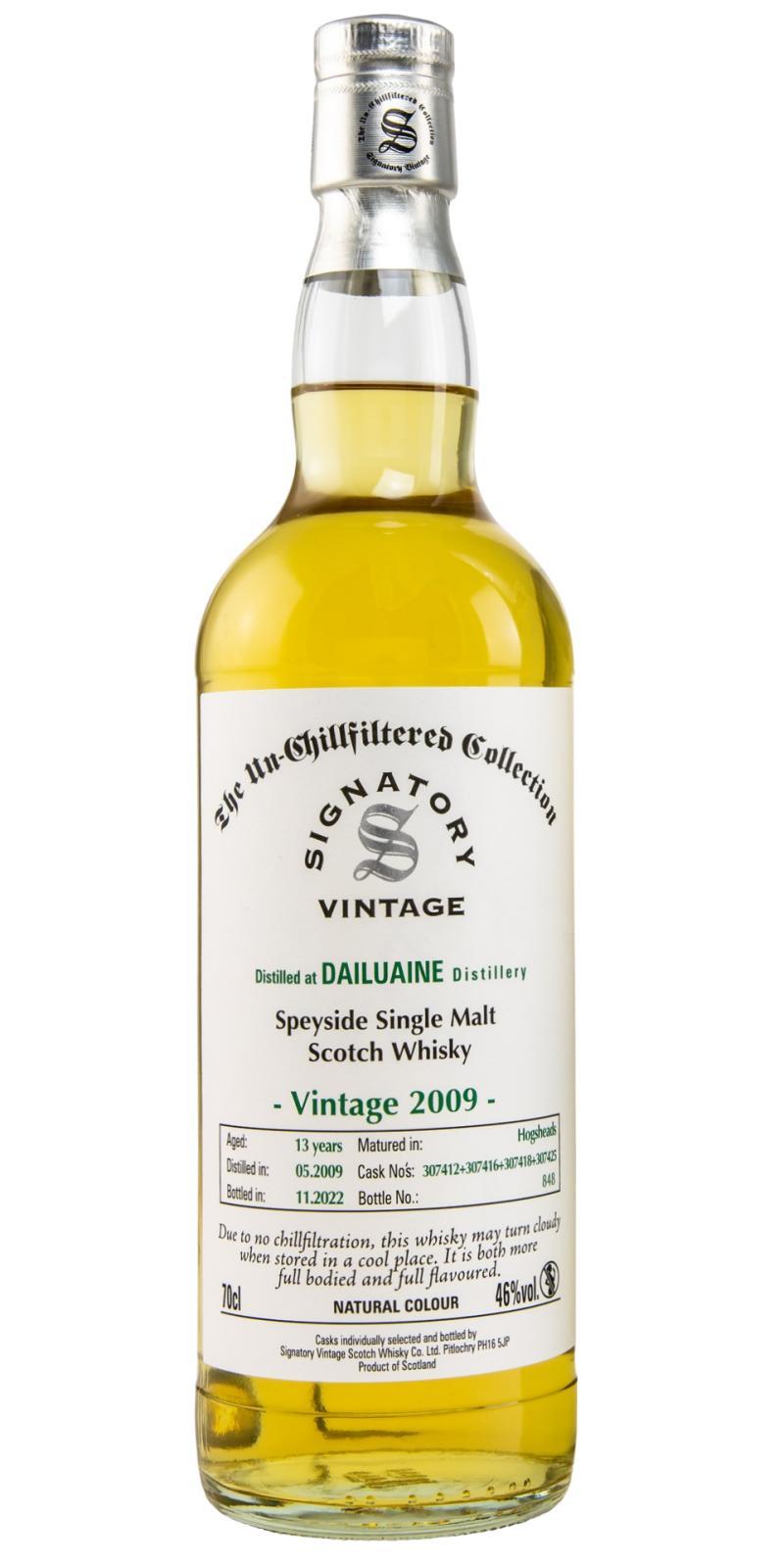 Dailuaine 2009 SV  The Un-Chillfiltered Collection