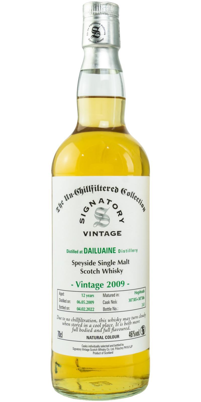 Dailuaine 2009 SV  The Un-Chillfiltered Collection