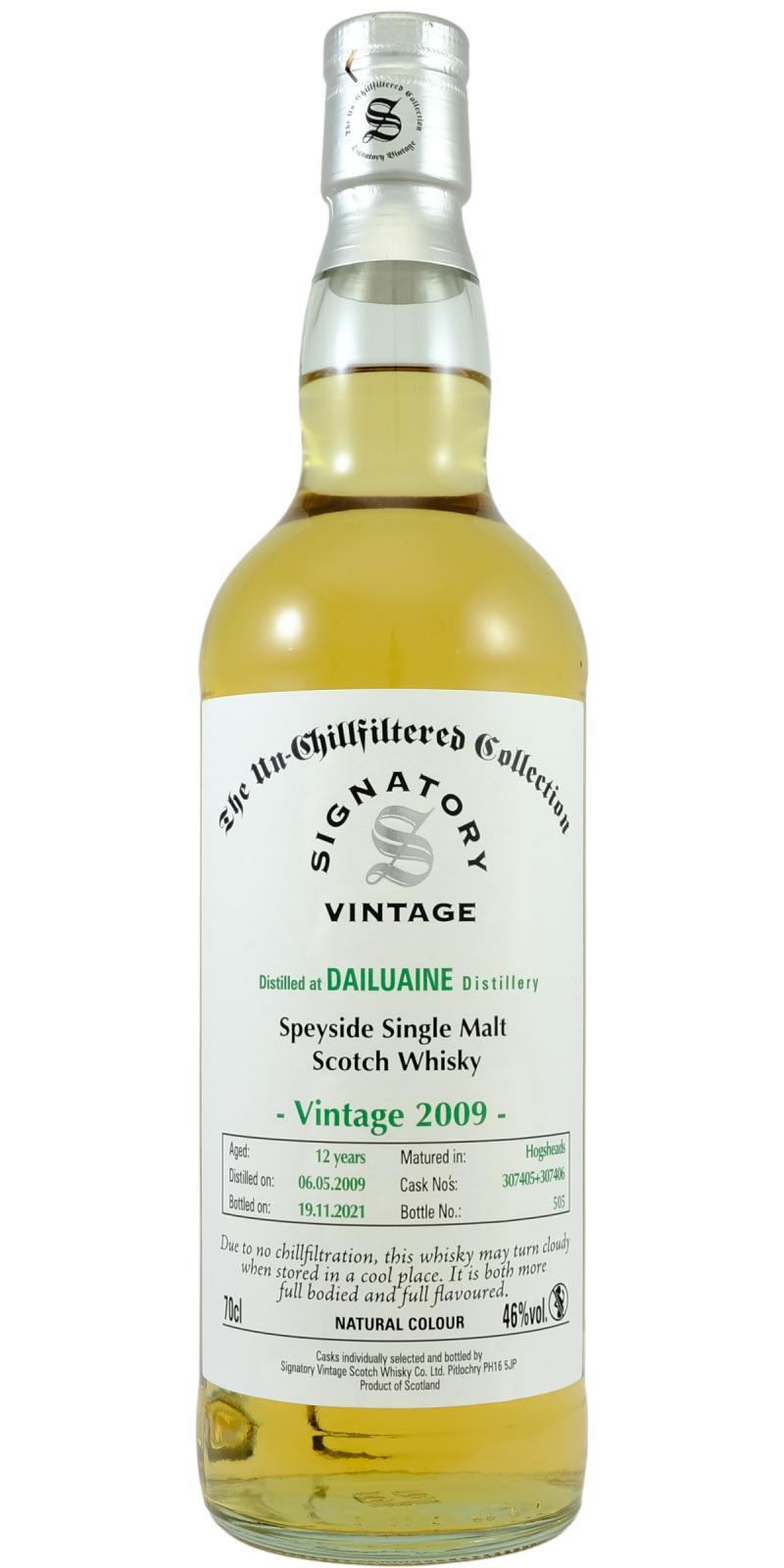 Dailuaine 2009 SV  The Un-Chillfiltered Collection