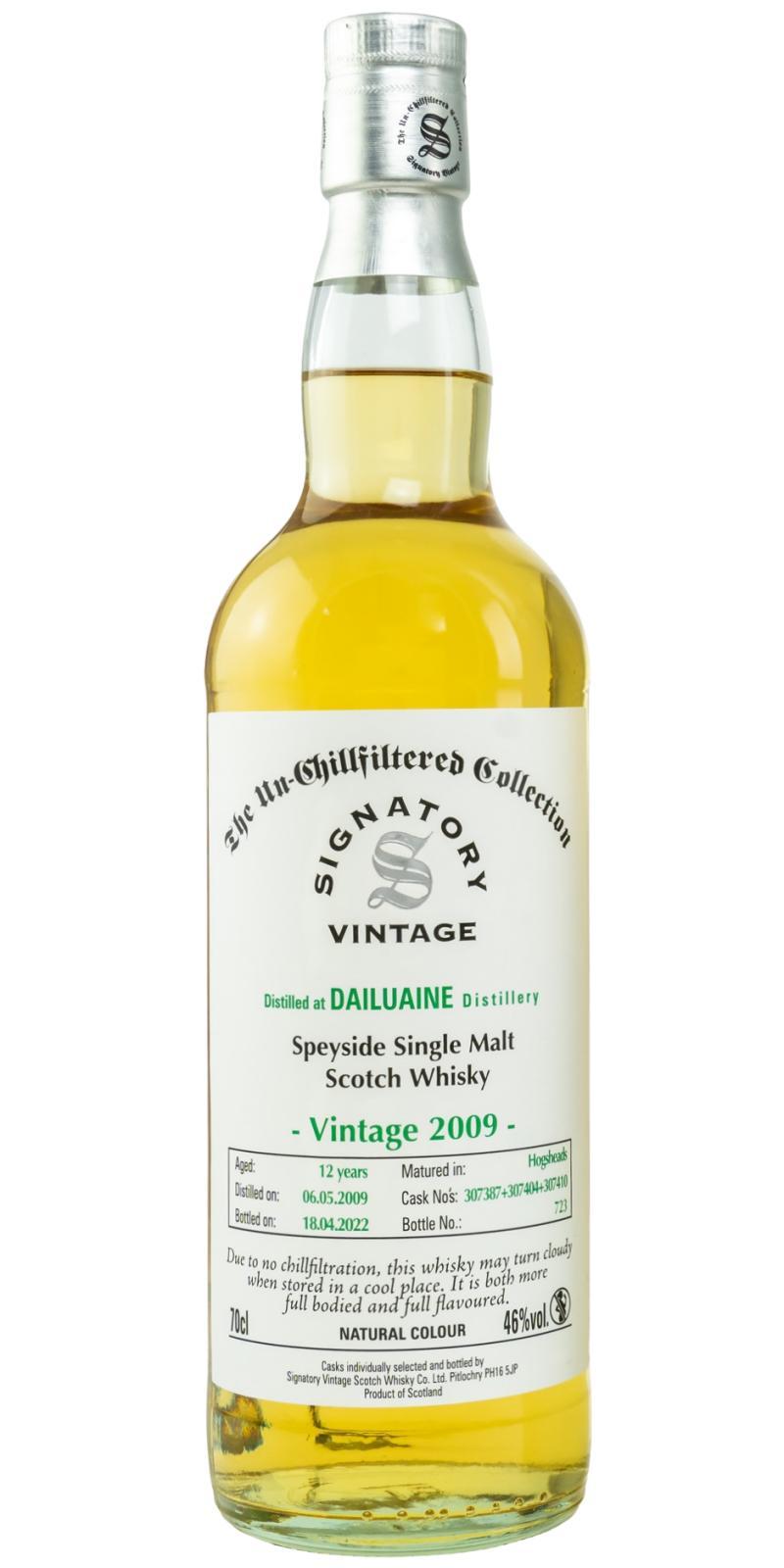 Dailuaine 2009 SV  The Un-Chillfiltered Collection