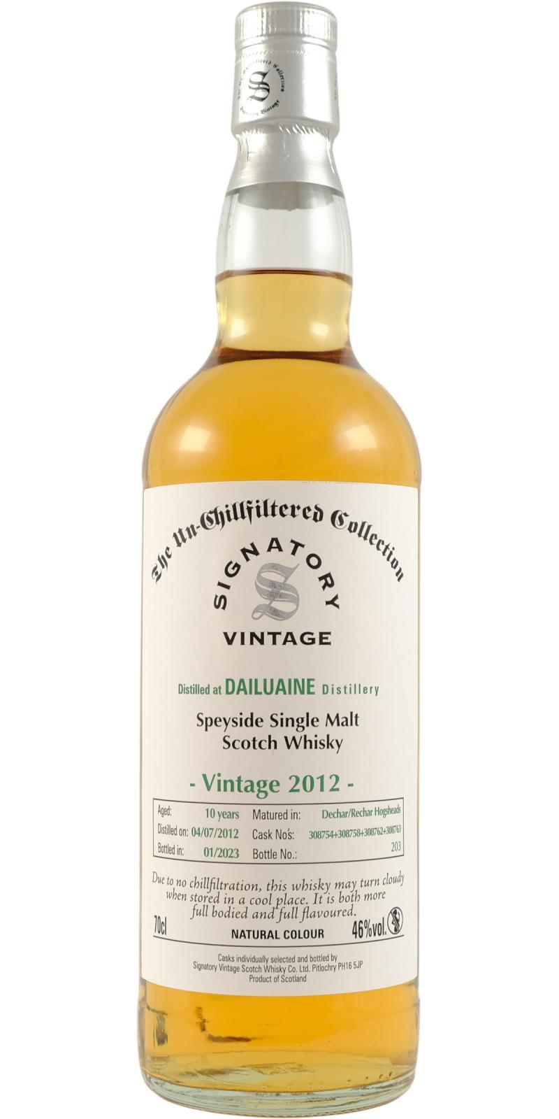 Dailuaine 2012 SV  The Un-Chillfiltered Collection