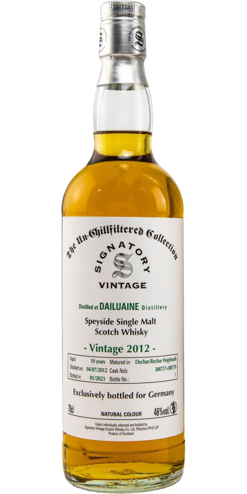 Dailuaine 2012 SV  The Un-Chillfiltered Collection