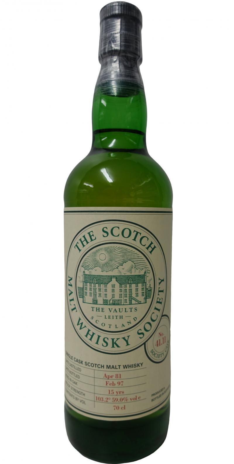 Dailuaine 1981 SMWS 41.11  Sweet moss smoke