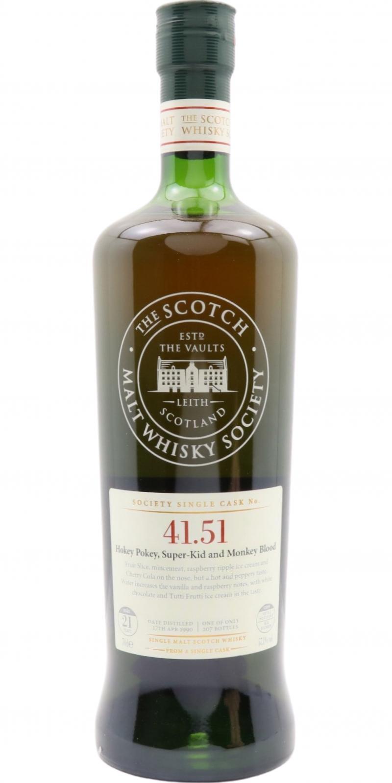 Dailuaine 1990 SMWS 41.51  Hokey Pokey, Super-Kid and Monkey Blood