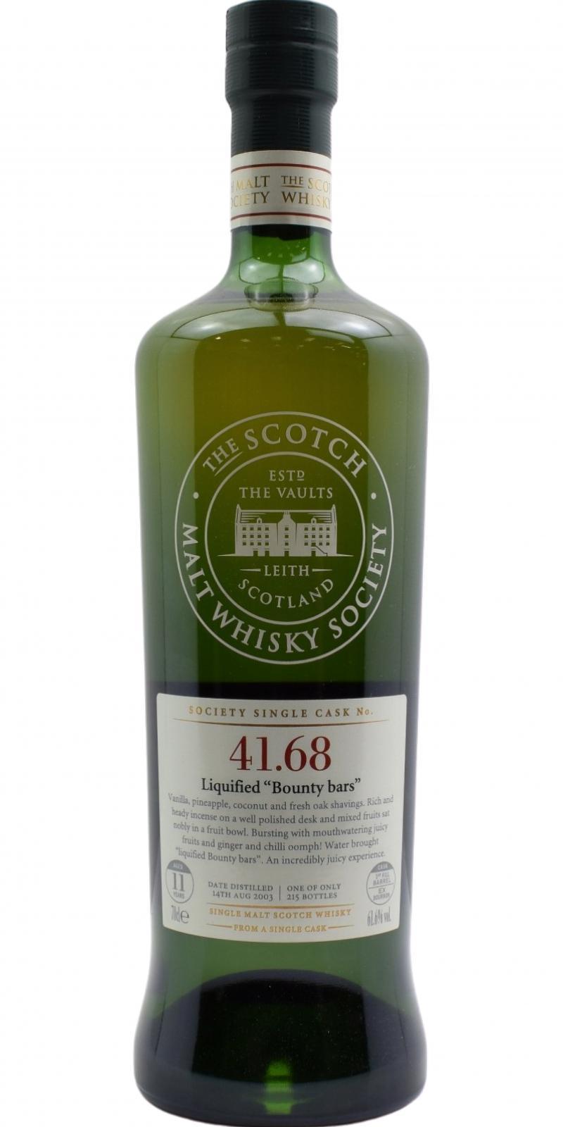 Dailuaine 2003 SMWS 41.68  Liquified "Bounty bars"