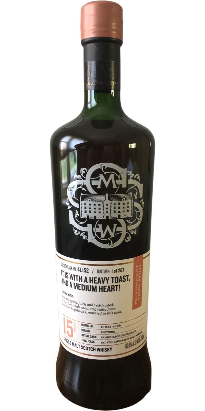 Dailuaine 2006 SMWS 41.152  It is with a heavy toast, and medium heart!