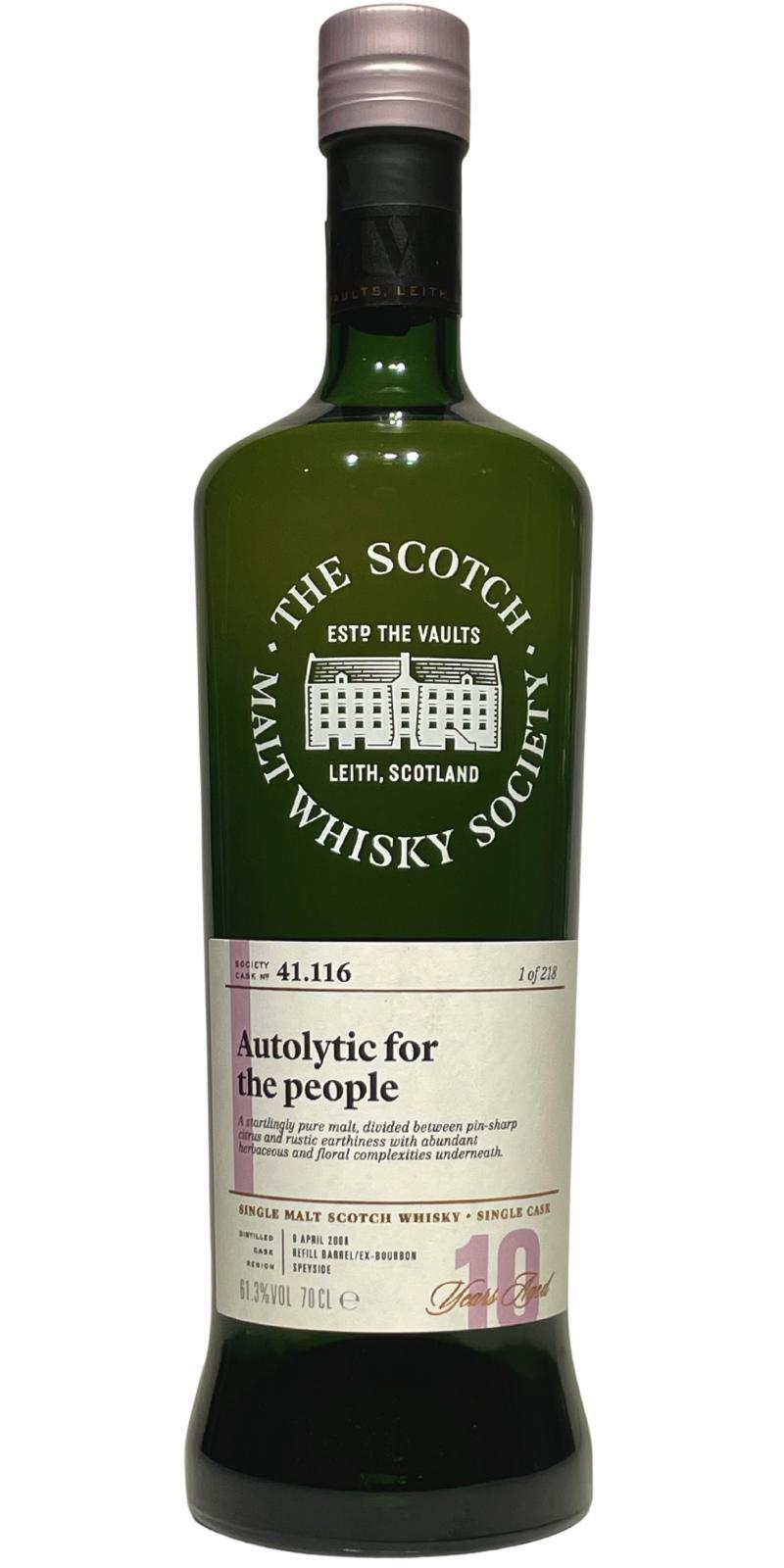 Dailuaine 2008 SMWS 41.116  Autolytic for the people