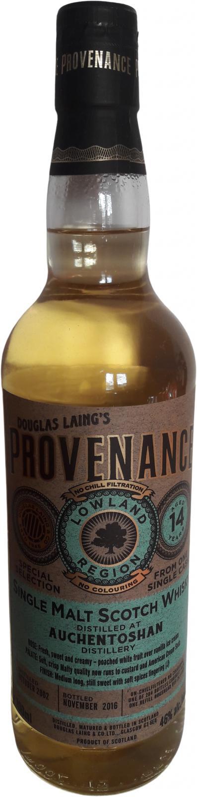 Auchentoshan 2002 DL  Provenance