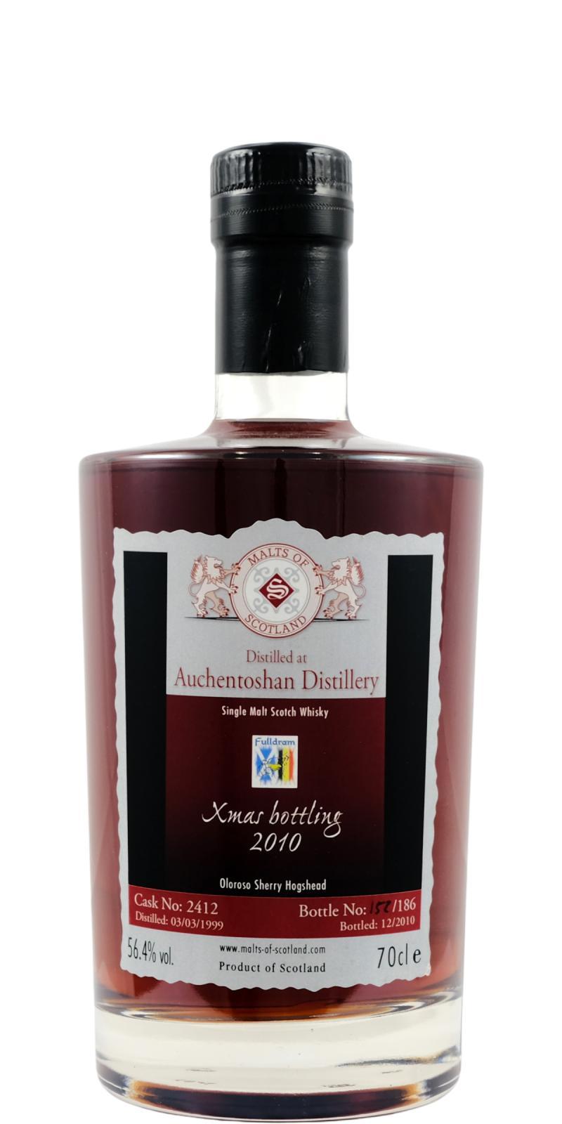 Auchentoshan 1999 MoS  Xmas bottling 2010