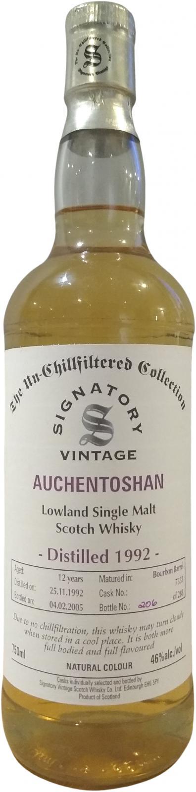 Auchentoshan 1992 SV  The Un-Chillfiltered Collection