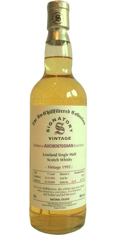 Auchentoshan 1992 SV  The Un-Chillfiltered Collection