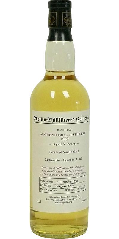 Auchentoshan 1992 SV  The Un-Chillfiltered Collection