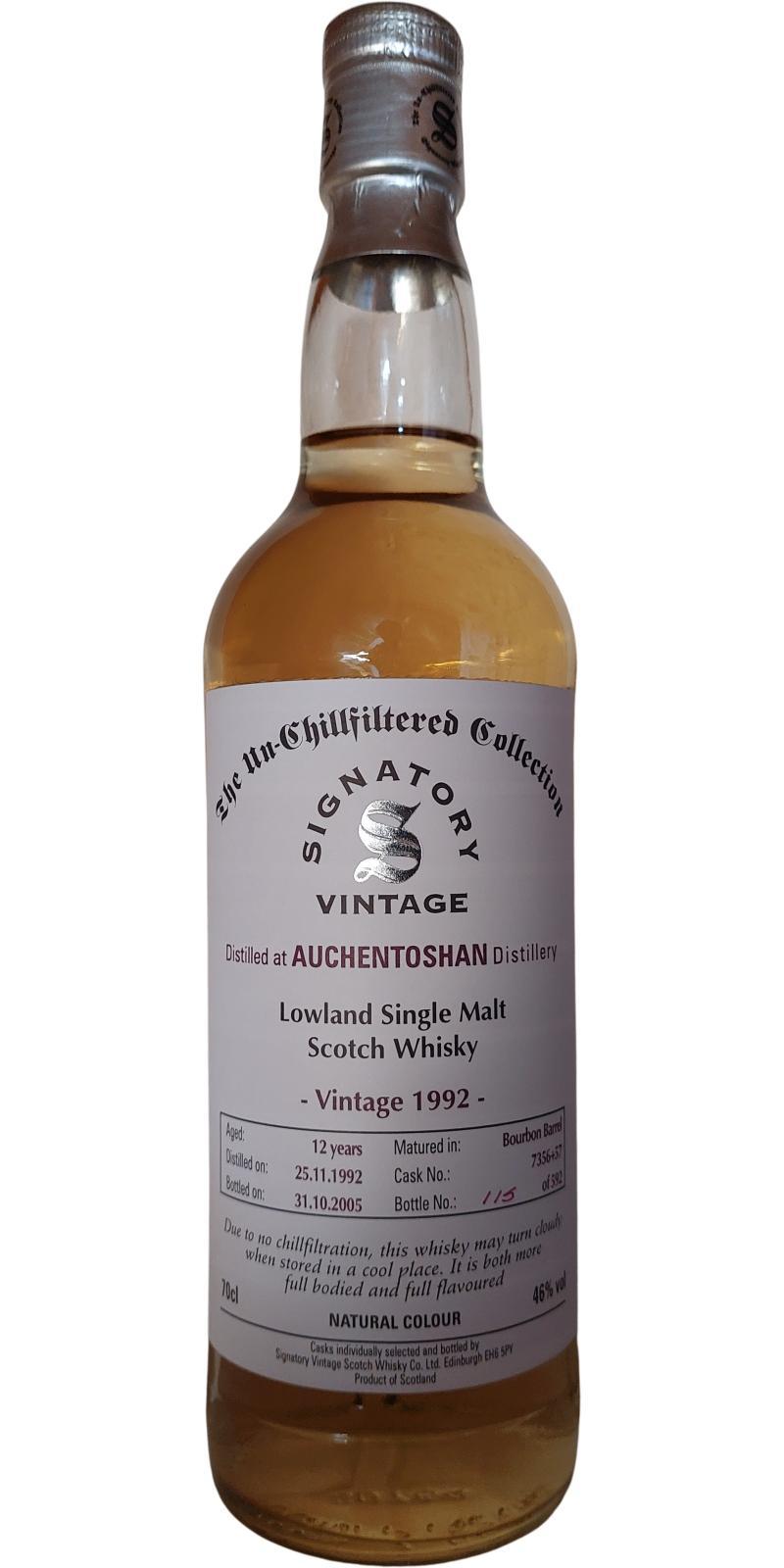 Auchentoshan 1992 SV  The Un-Chillfiltered Collection