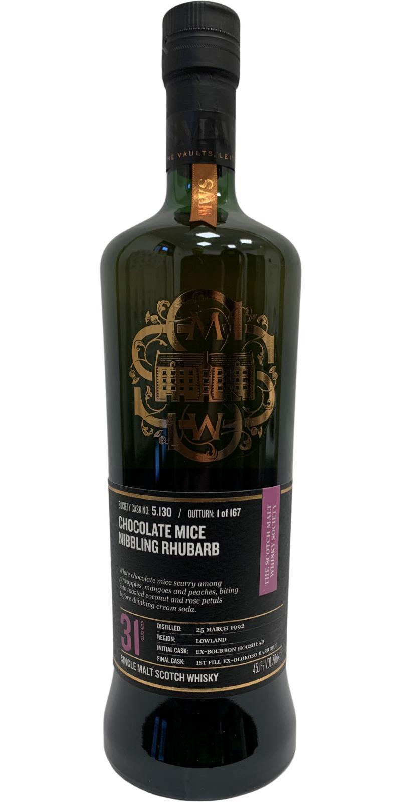 Auchentoshan 1992 SMWS 5.130  Chocolate mice nibbling rhubarb