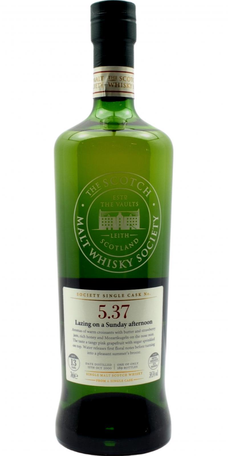 Auchentoshan 2000 SMWS 5.37  Lazing on a Sunday afternoon