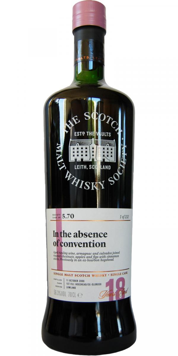 Auchentoshan 2000 SMWS 5.70  In the absence of convention