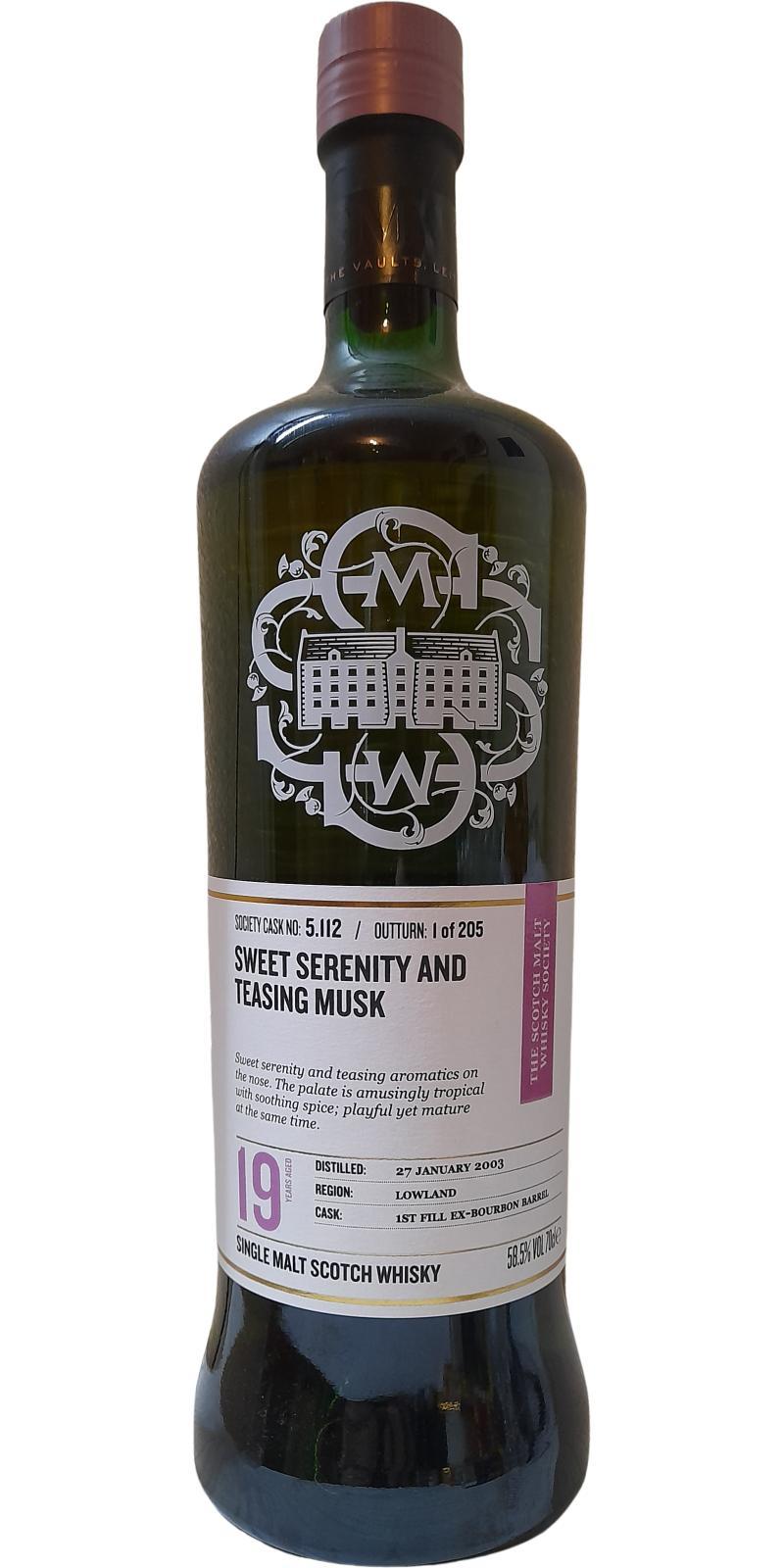 Auchentoshan 2003 SMWS 5.112  Sweet serenity and teasing musk