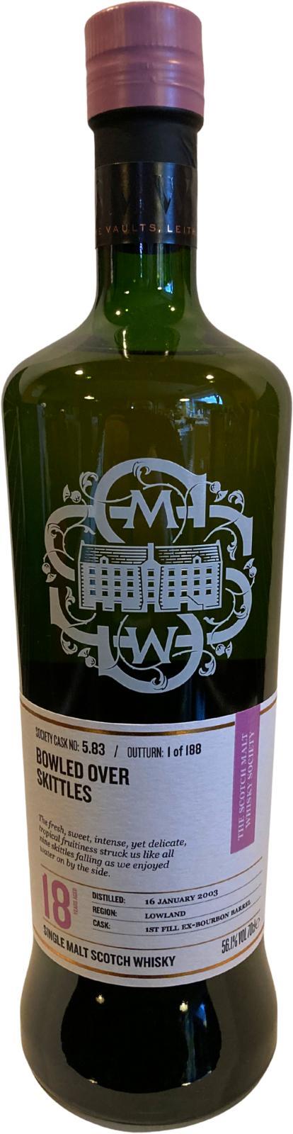 Auchentoshan 2003 SMWS 5.83  Bowled over skittles