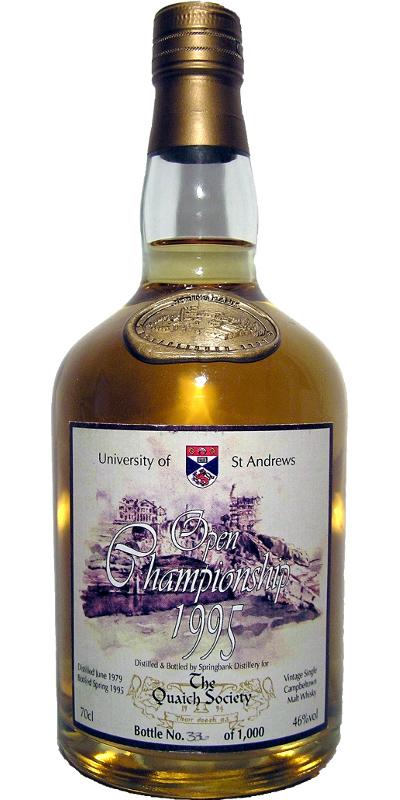 Springbank 1979 - Open Championship 1995 for The Quaich Society