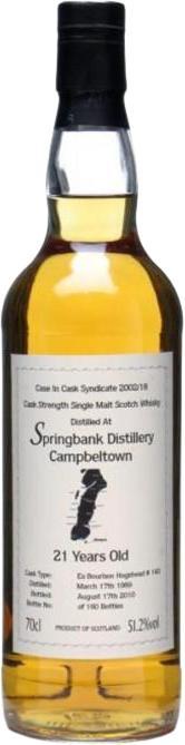 Springbank 1989 Case in Cask Syndicate 2002/18