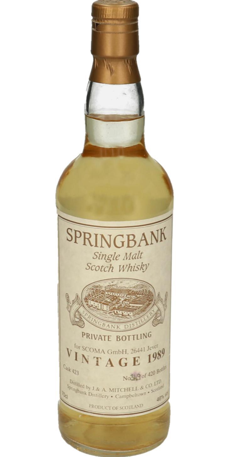 Springbank 1989 Private Bottling for SCOMA GmbH