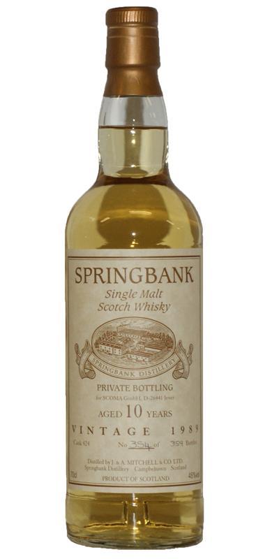 Springbank 1989 Private Bottling for SCOMA GmbH