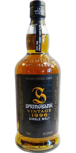 Springbank 1996 Vintage for Sweden