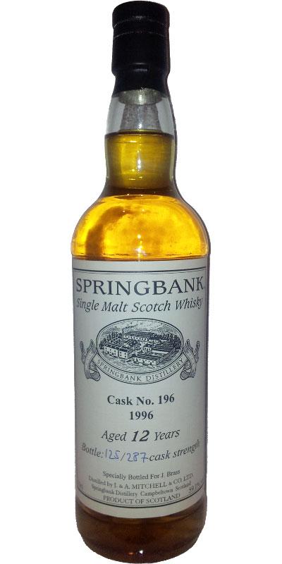Springbank 1996 Private Bottling J. Brass