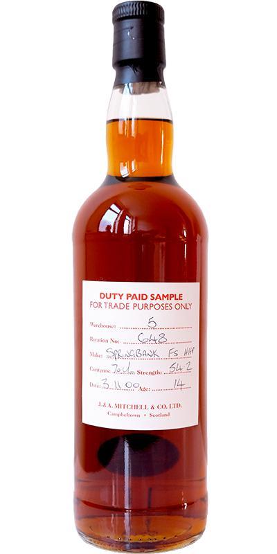 Springbank 2000 Duty Paid Sample - For Trade Purposes Only