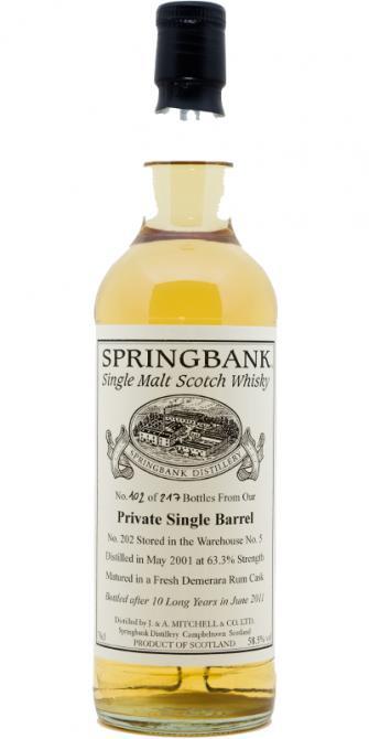 Springbank 2001 Private Bottling
