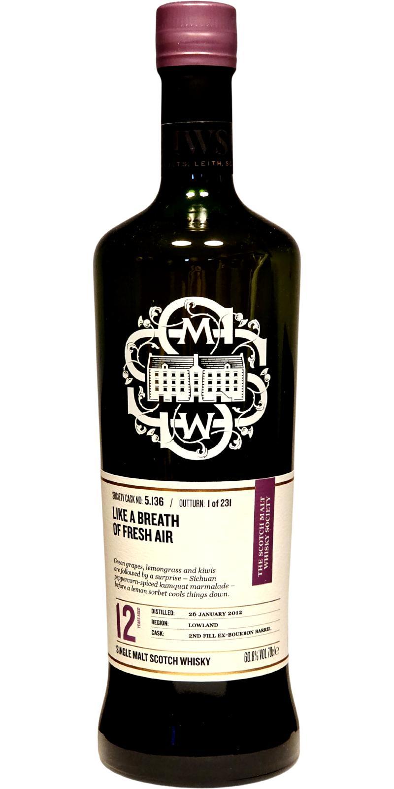 Auchentoshan 2012 SMWS 5.136  Like a breath of fresh air