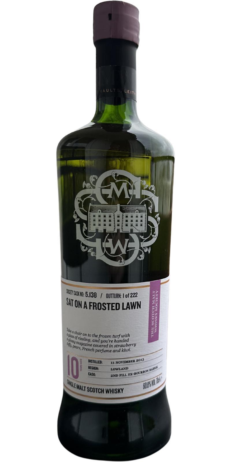 Auchentoshan 2013 SMWS 5.138  Sat on a frosted lawn