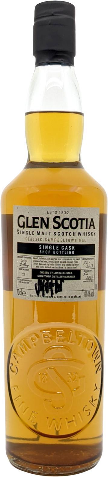 Glen Scotia 2013  Single Cask - Shop Bottling