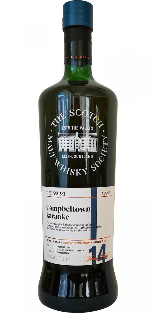 Glen Scotia 2003 SMWS 93.91  Campbeltown karaoke