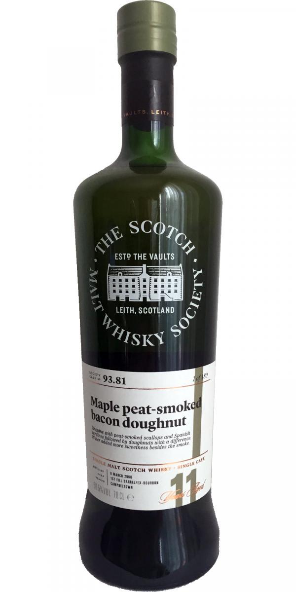 Glen Scotia 2006 SMWS 93.81  Maple peat-smoked bacon doughnut