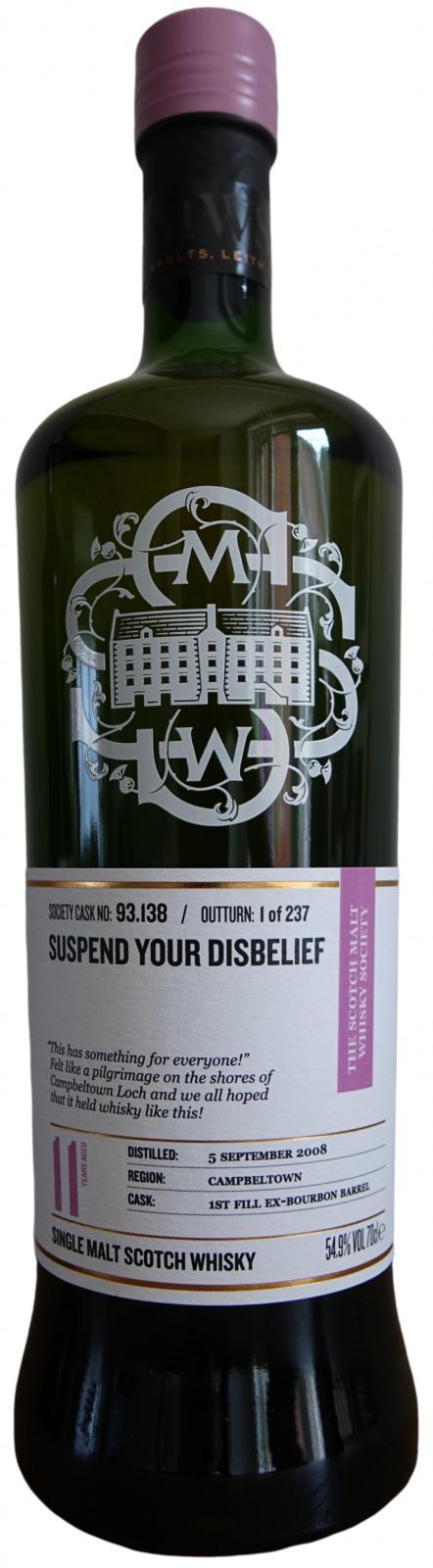 Glen Scotia 2008 SMWS 93.138  Suspend your disbelief