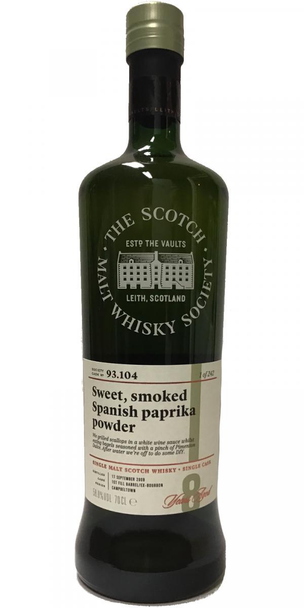 Glen Scotia 2009 SMWS 93.104  Sweet, smoked Spanish paprika powder