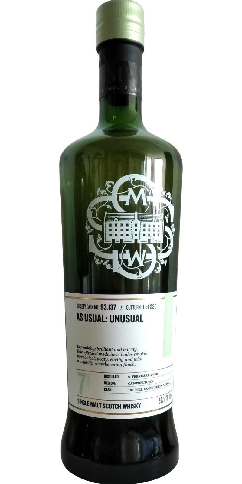 Glen Scotia 2012 SMWS 93.137  As usual: unusual
