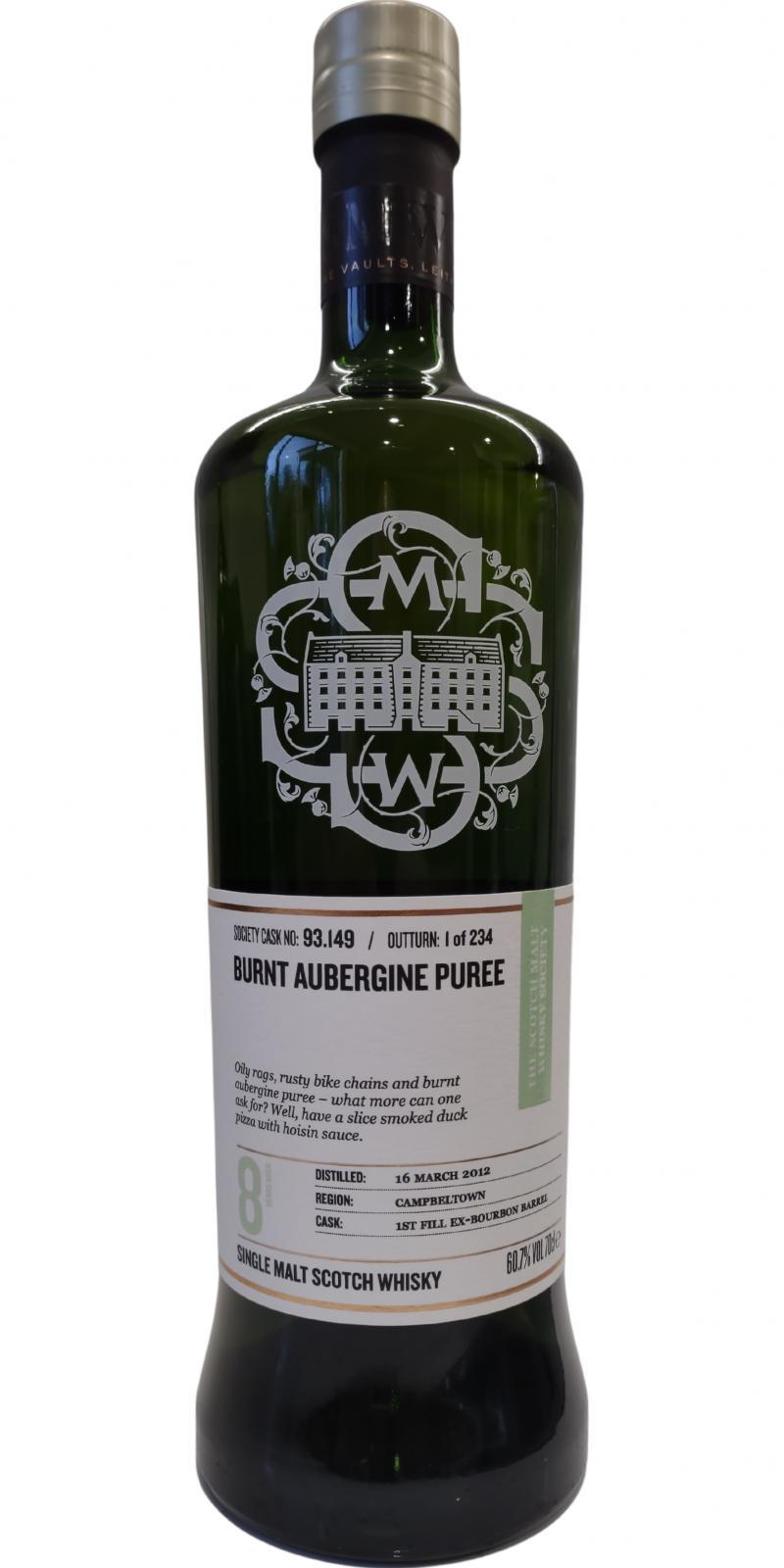 Glen Scotia 2012 SMWS 93.149  Burnt aubergine puree