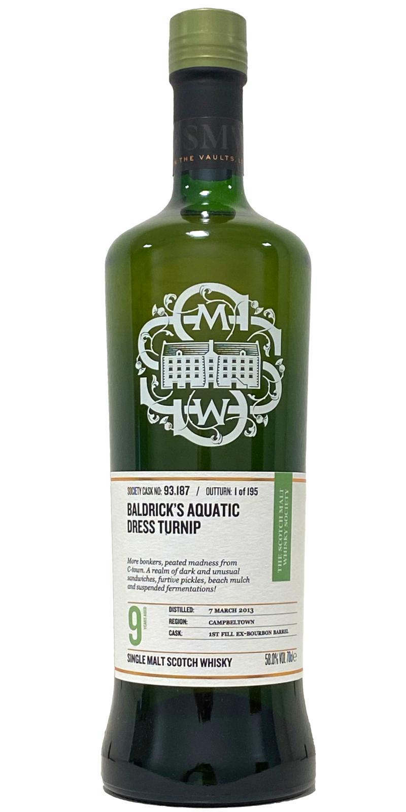 Glen Scotia 2013 SMWS 93.187  Baldrick's Aquatic Dress Turnip