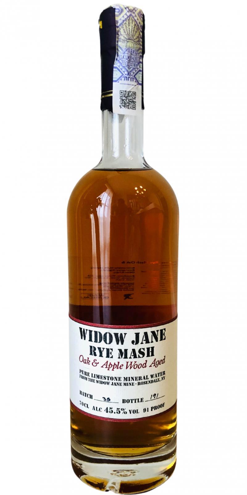 Widow Jane Rye Mash  Oak & Apple Wood Aged